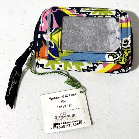 Retired Vera Bradley “Rio” Zip Around ID Wallet Floral NWT Navy/Multi-colored - Picture 2 of 4